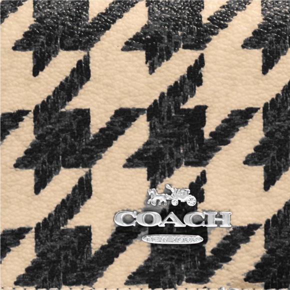 NWT Coach  Mini Wallet On A Chain With Houndstooth Print - Picture 4 of 8